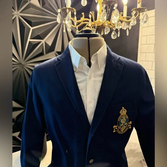 Polo Ralph Lauren Dark Blue Blazer with Gold Crest - Picture 2 of 7